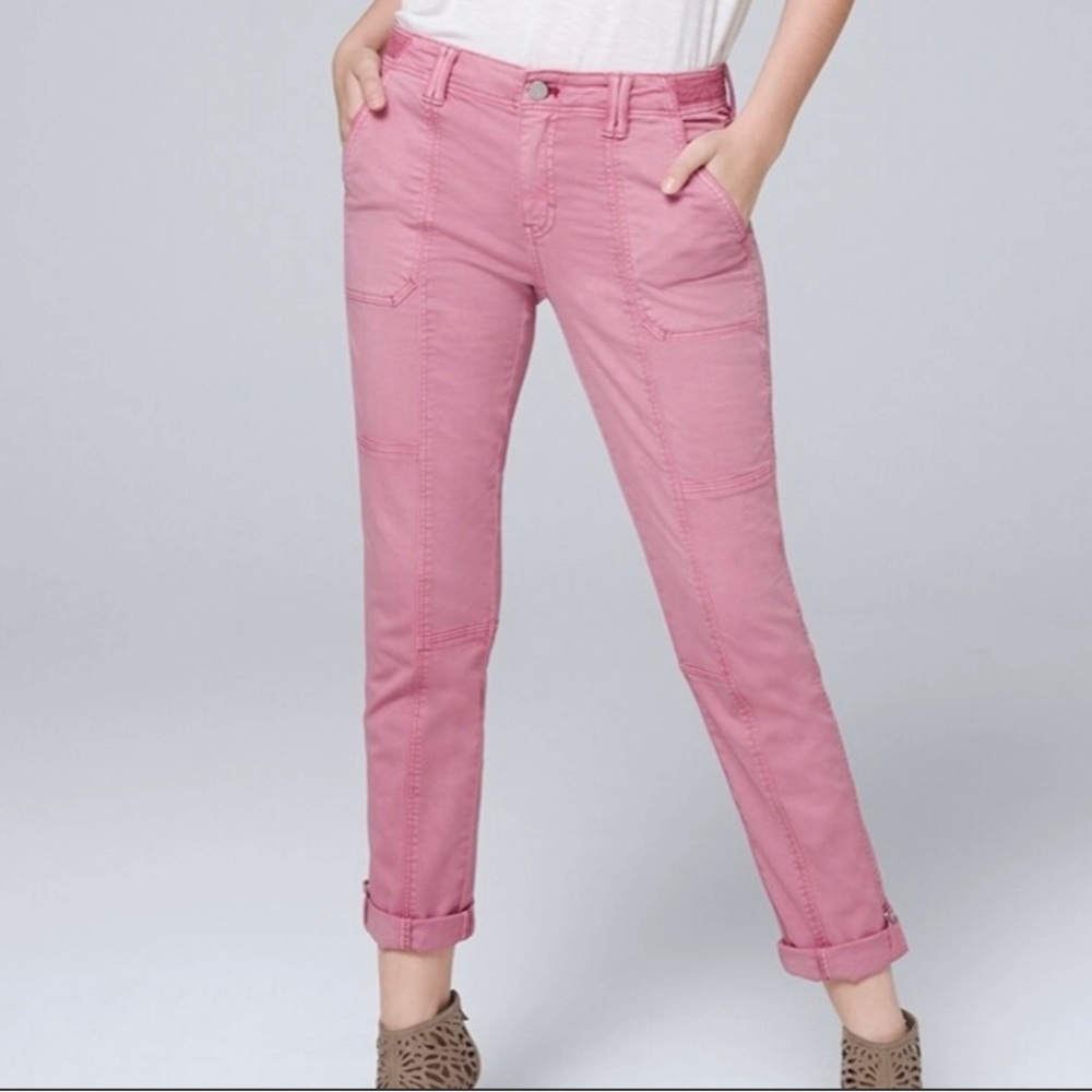 White House Black Market Pink Cropped Ankle Pants